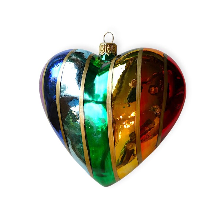 Christmas Ornament Rainbow Heart