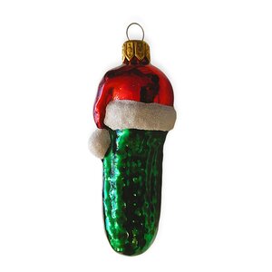 Christmas Ornament Pickle with Christmas Cap