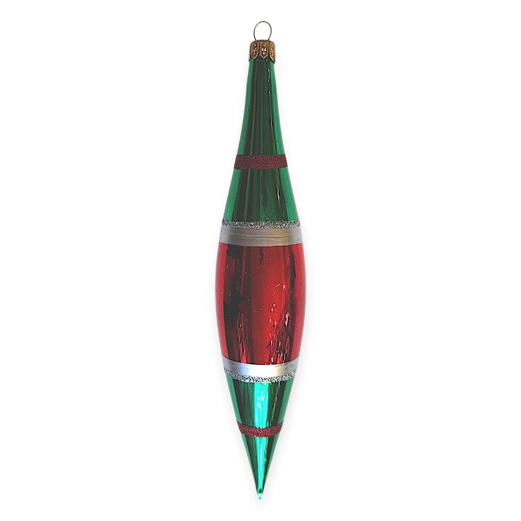 Christmas Ornament  Reflector Icicle Green-Red