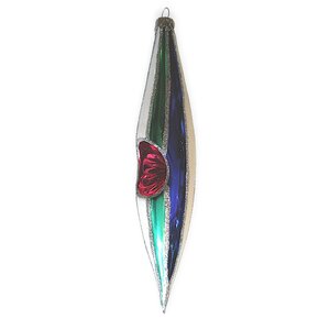 Christmas Ornament  Reflector Icicle Striped Pink