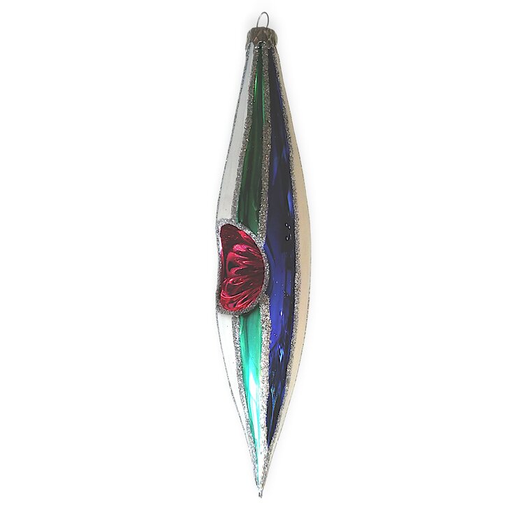 Christmas Ornament  Reflector Icicle Striped Pink