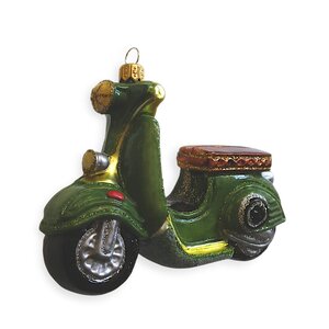 Christmas Ornament Green Scooter