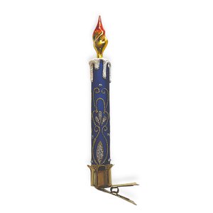 Christmas Clip Classic Candle Cobalt Blue