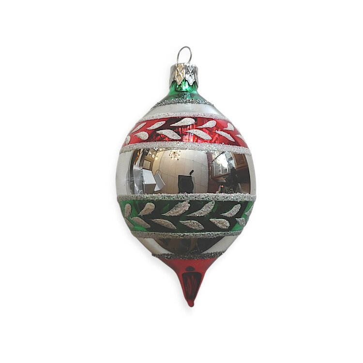 Kerstbal Reflector Klein Groen-Rood
