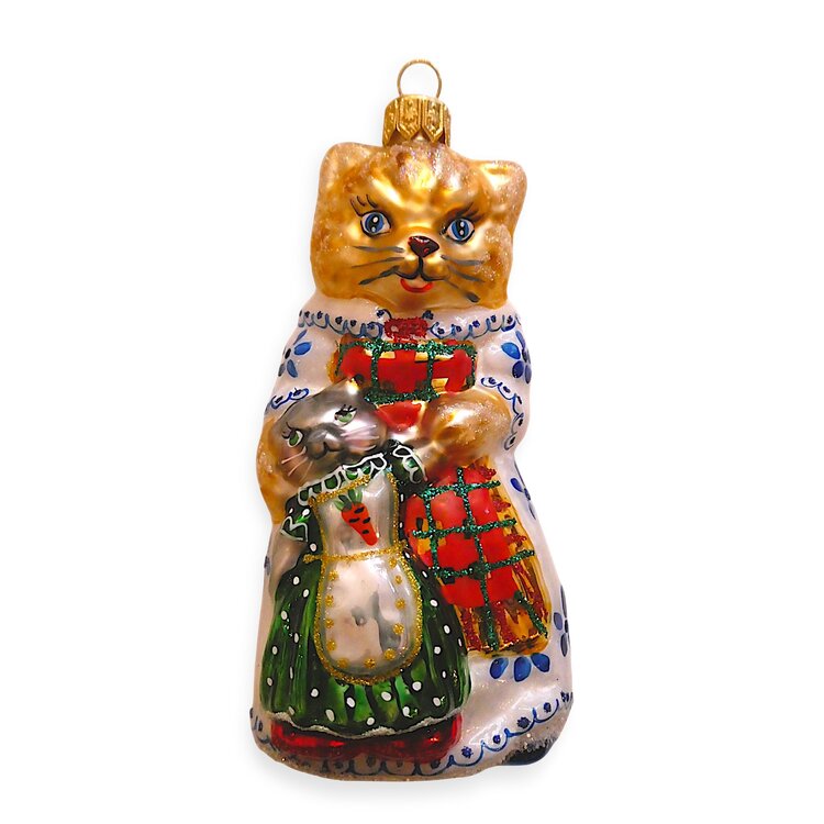 Christmas Ornament Mother Cat with Kitten