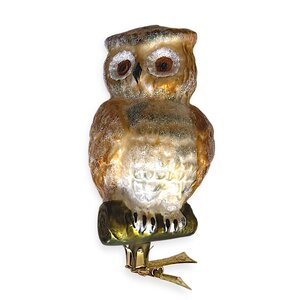 Christmas Decoration Clip Large Owl Brown