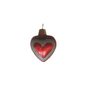 Kerstbal Hartje Mini Rood