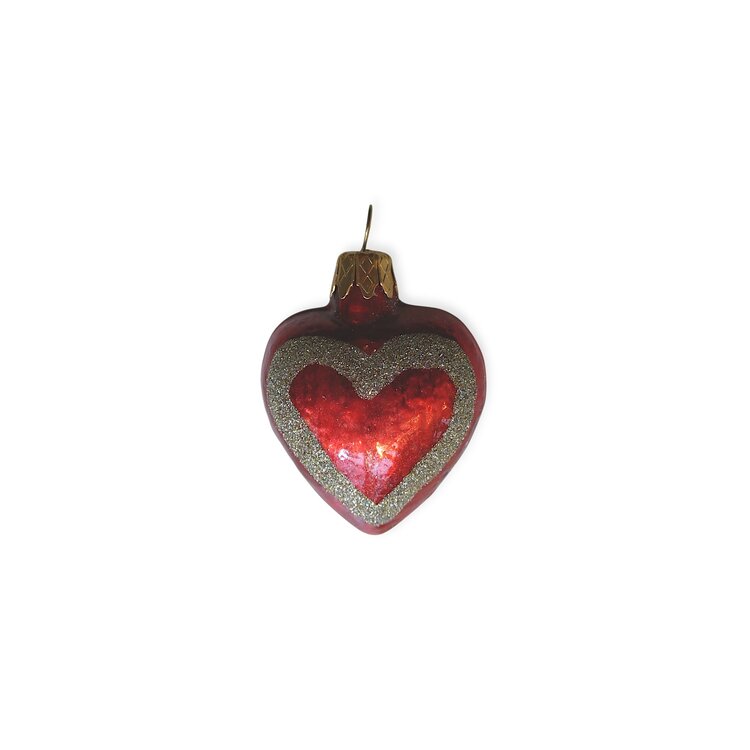 Kerstbal Hartje Mini Rood