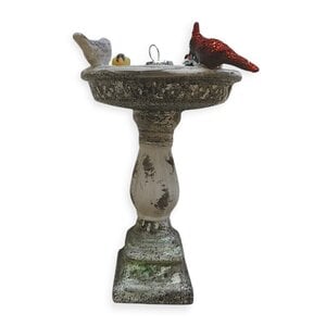 Kerstbal Vogelbad met Vogeltjes