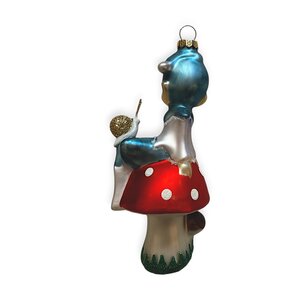 Christmas Ornament Elf on a Mushroom