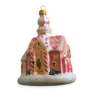 Kerstbal Kerkje Roze
