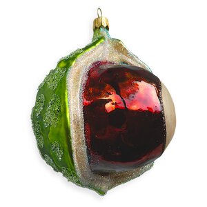 Kerstbal Kastanje Open Groot