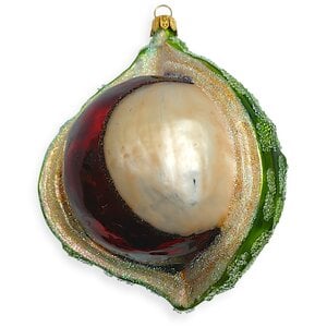 Christmas Ornament Chestnut Open Large