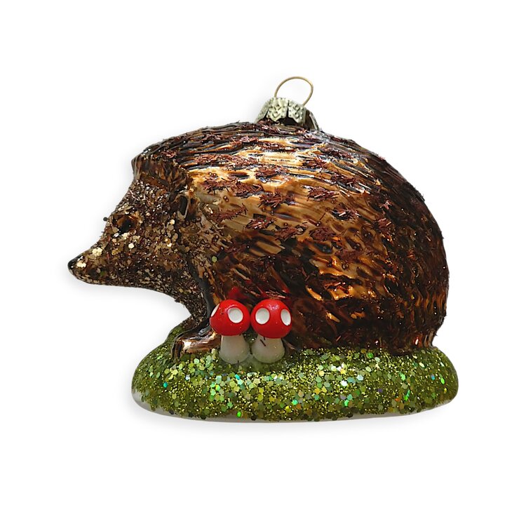 Christmas Ornament Hedgehog  in the Grass