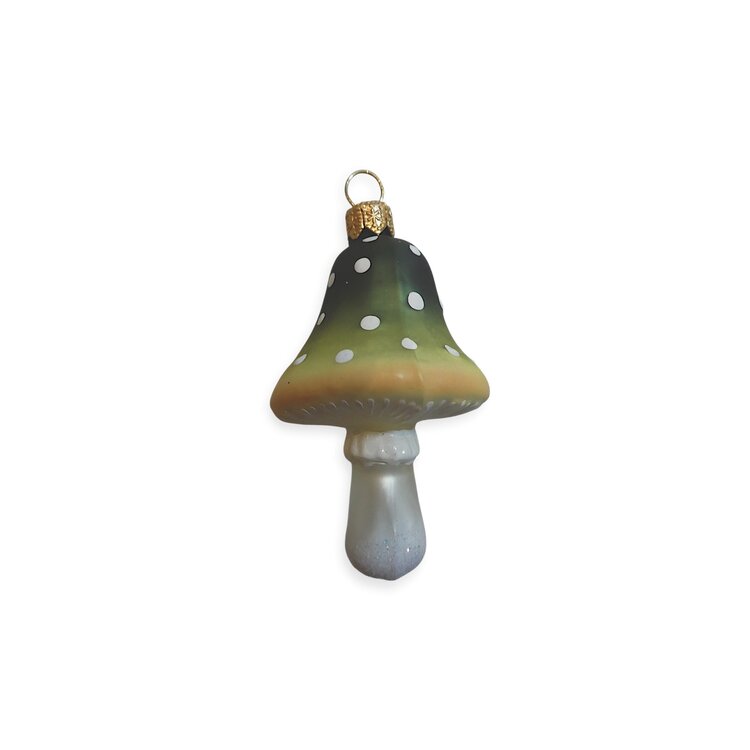 Christmas Ornament Small Mushroom Pointed Green