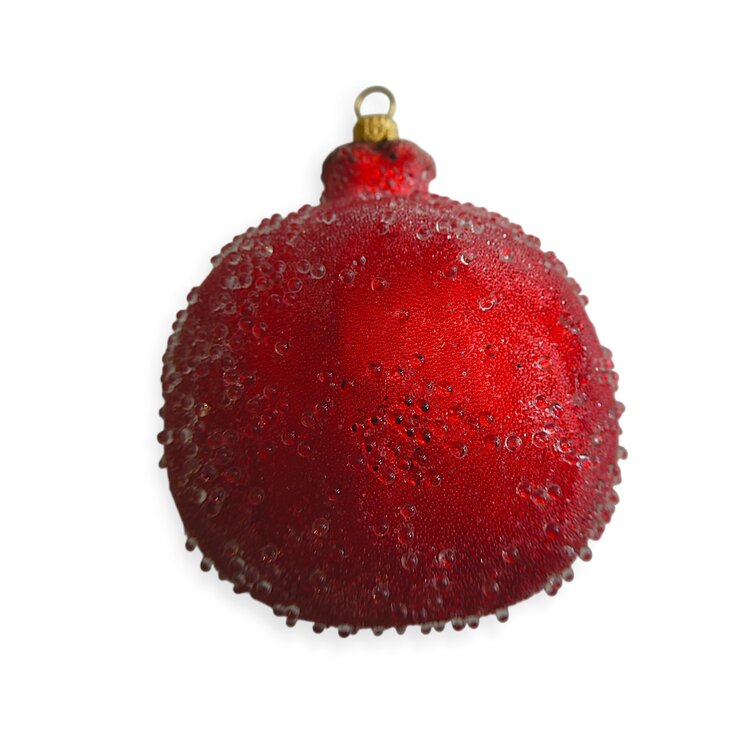 Christmas Ornament Pomegranate Whole Open Frosted