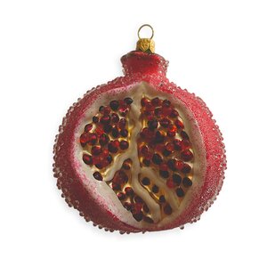 Christmas Decoration Pomegranate Whole Open Frosted