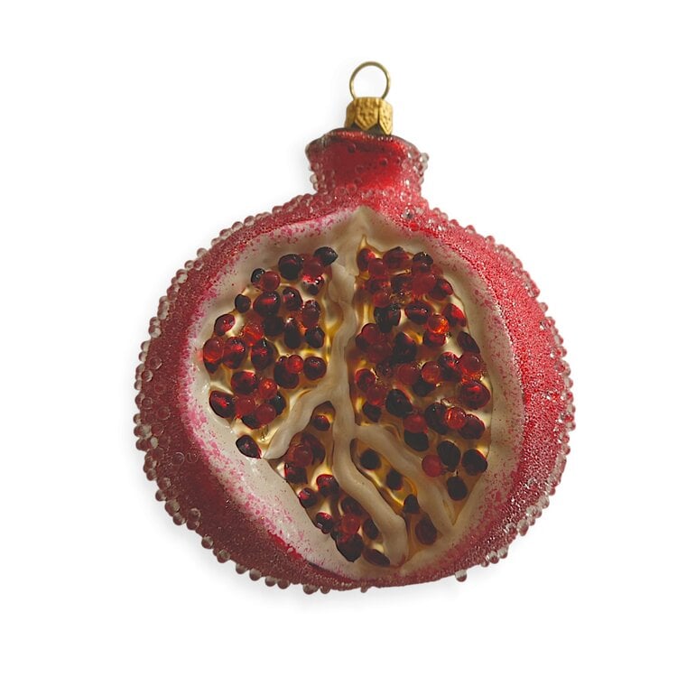 Kerstbal Hele Granaatappel Open Frosted
