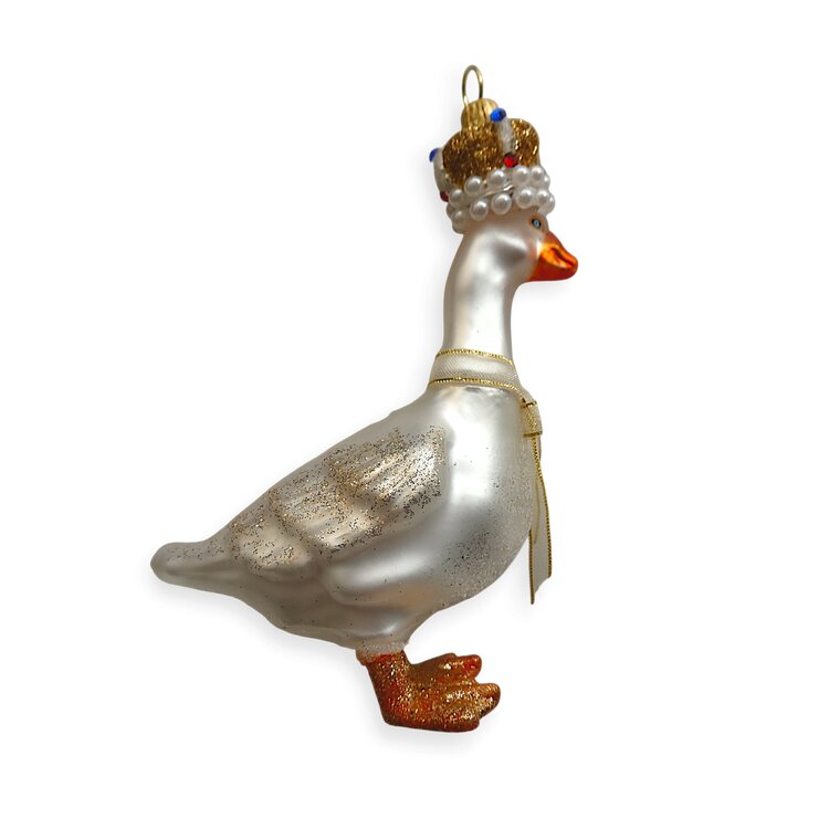 Christmas Ornament Goose  with a Crown