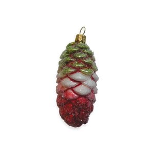 Kerstbal Dennenappel Rood-Groen