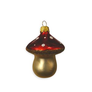 Kerstbal Paddenstoel Ventje Rood