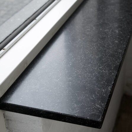 Fensterbank innen - Marmorkomposit poliert - Blaustein Optik - 2 cm stark - Innenfensterbänke (Fenstersims) Kunststein / Komposit - Agglo Marmor / Gussmarmor - Nach Maß