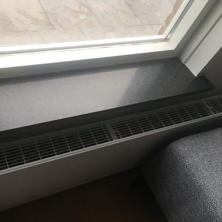 Fensterbank innen - Marmorkomposit poliert - Blaustein Optik - 2 cm stark - Innenfensterbänke (Fenstersims) Kunststein / Komposit - Agglo Marmor / Gussmarmor - Nach Maß