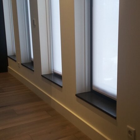 Fensterbank innen - Marmorkomposit poliert - Blaustein Optik - 2 cm stark - Innenfensterbänke (Fenstersims) Kunststein / Komposit - Agglo Marmor / Gussmarmor - Nach Maß