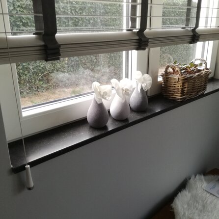 Fensterbank innen - Marmorkomposit poliert - Blaustein Optik - 2 cm stark - Innenfensterbänke (Fenstersims) Kunststein / Komposit - Agglo Marmor / Gussmarmor - Nach Maß