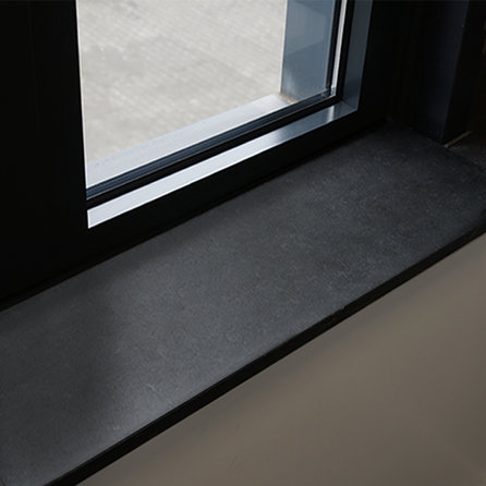 Fensterbank innen - Nero Assoluto Granit - leicht geschliffen - 2 cm stark - Innenfensterbänke (Fenstersims) Absolute Black- Schwarz Granit - Nach Maß