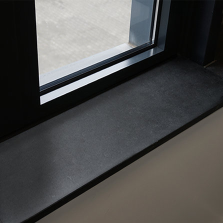 Fensterbank innen - Nero Assoluto Granit - leicht geschliffen - 3 cm stark - Innenfensterbänke (Fenstersims) Absolute Black- Schwarz Granit - Nach Maß