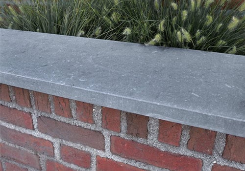 Mauerabdeckung Naturstein Hartgestein grau Betonoptik Abdeckplatte Pfeiler Stein 