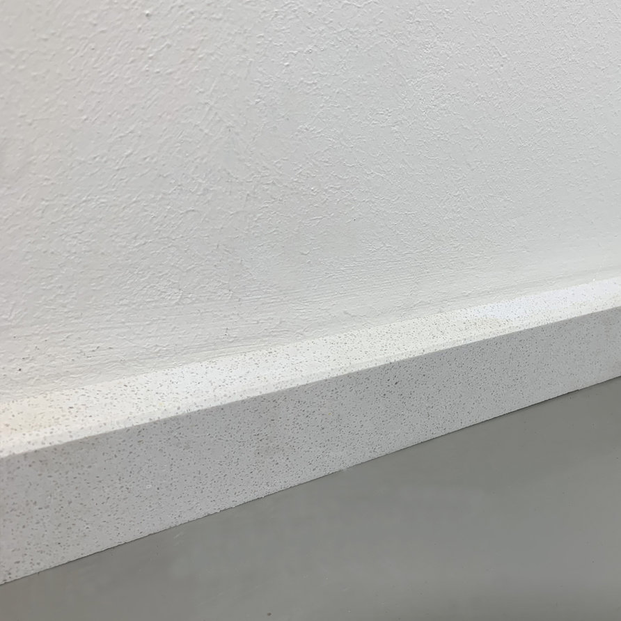 Sockelleiste - Kunststein / Marmorkomposit - Bianco weiß - 2 cm stark -  Kompositprofi