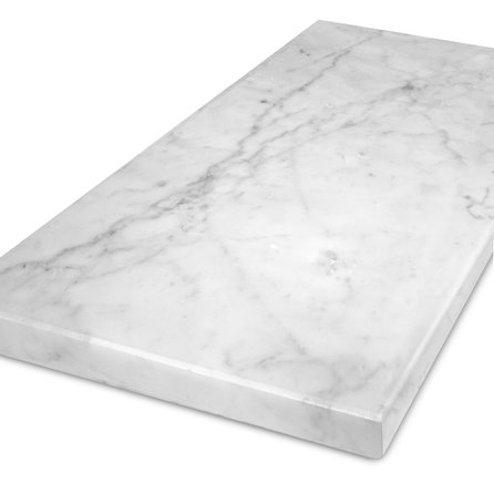 Platte (innen) - Bianco Carrara Marmor - leicht geschliffen - 3 cm stark - Natursteinplatte / Arbeitsplatte Naturstein - Weißer Marmor -  Nach Maß