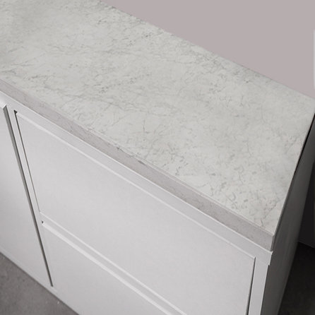 Platte (innen) - Bianco Carrara Marmor - leicht geschliffen - 3 cm stark - Natursteinplatte / Arbeitsplatte Naturstein - Weißer Marmor -  Nach Maß