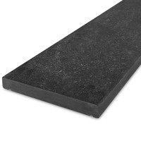 Mauerabdeckplatte - FLACH - Nero Assoluto Granit - geflammt - 3 cm stark