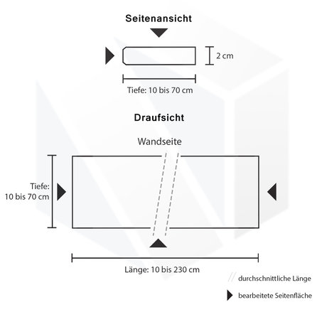 Waschtischplatte - Quarz-Komposit poliert - Schwarz - 2 cm stark - Kunststein Platte für Aufsatzwaschbecken - Quarz Komposit / Verbund - Nach Maß