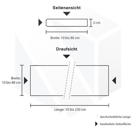 Platte (innen) - Steel Grey Granit - geledert - 2 cm stark - Natursteinplatte / Arbeitsplatte Naturstein - Grau Granit -  Leather Finish / Lederoptik - Nach Maß