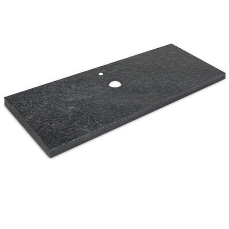 Waschtischplatte - Steel Grey Granit - geledert - 2 cm stark - Naturstein Platte für Aufsatzwaschbecken - Grau Granit -  Leather Finish / Lederoptik - Nach Maß