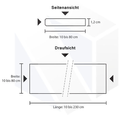 Platte (innen) - Marmorkomposit poliert - Bianco weiß - 1,2 cm stark - Kunststeinplatte / Arbeitsplatte Kunststein (Komposit) - Agglo Marmor / Gussmarmor - Nach Maß