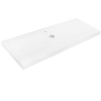 Waschtischplatte - Quarz-komposit - leicht geschliffen - matt weiß - 3 cm stark