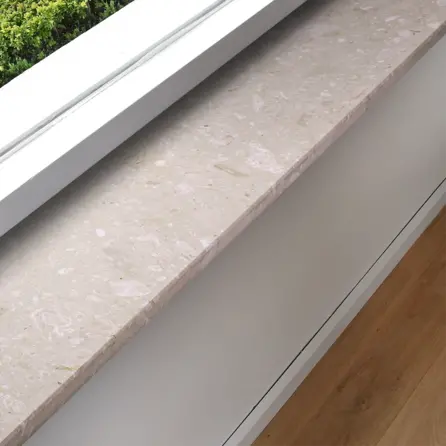 Fensterbank innen - Marmorkomposit poliert - Perlato - 2 cm stark - Innenfensterbänke (Fenstersims) Kunststein / Komposit - Agglo Marmor / Gussmarmor - Nach Maß