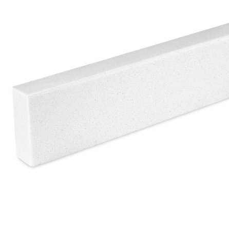 Plint marmercomposiet - Wit - Gepolijst- 2 cm dik - OP MAAT - Vloerplint / muurplint - Witte marmer composiet