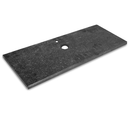 Wastafelblad nero assoluto graniet - Gevlamd - 2 cm dik - OP MAAT - Tablet / blad voor opzet wasbak / waskom van Absolute black - zwart graniet - Gebrand / Anticato