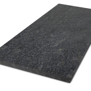 Blad steel grey graniet - Leather - 2 cm dik - OP MAAT