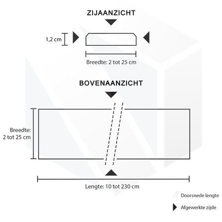 Dorpel binnendeur marmercomposiet - Bianco wit - Gepolijst - 1,2 cm dik - OP MAAT - Binnendorpel / deurdorpel binnen / binnendeur vloerdorpel - marmer composiet