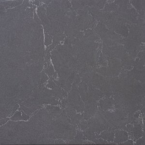 Sample - Kwartscomposiet - Marmerlook donkergrijs - Gepolijst - 7x5x2 cm