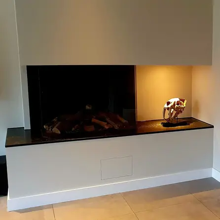 Vensterbank kwartscomposiet - Marmerlook zwart - Gepolijst - 2 cm dik - OP MAAT - Venstertablet quarts / quartz composiet  - zwarte marmer optiek