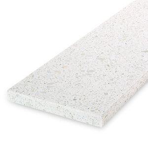 Vensterbank marmercomposiet - Terrazzo wit - Gepolijst - 2 cm dik - OP MAAT