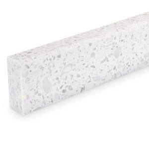 Plint marmercomposiet - Terrazzo wit - Gepolijst - 2 cm dik - OP MAAT